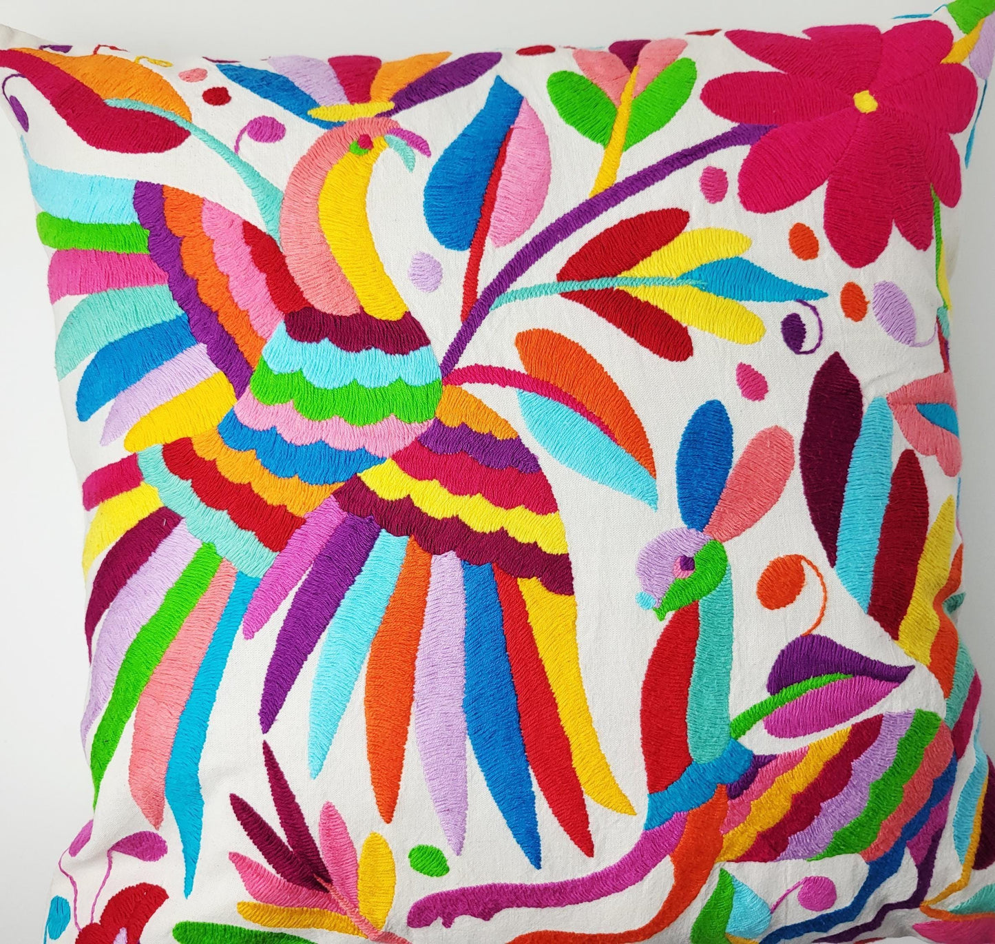 Mexikanischer handbestickter Kissenbezug, Otomi Kissenbezug, Mexiko Kissen, mexikanische Kissenhülle