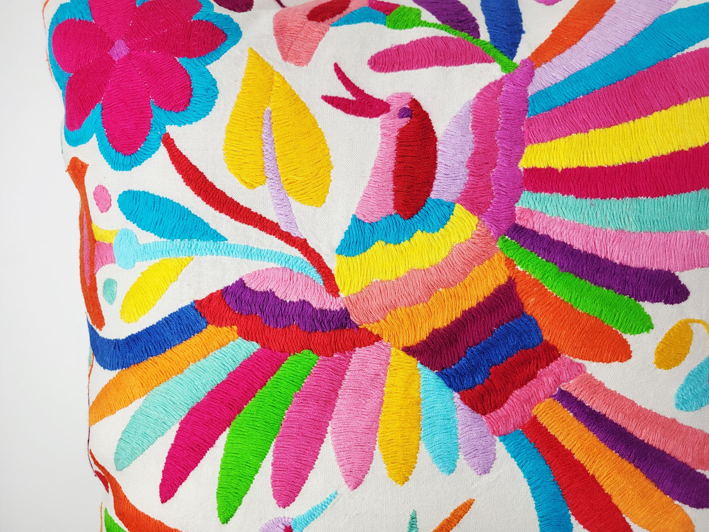 Mexikanischer handbestickter Kissenbezug, Otomi Kissenbezug, Mexiko Kissen, mexikanische Kissenhülle