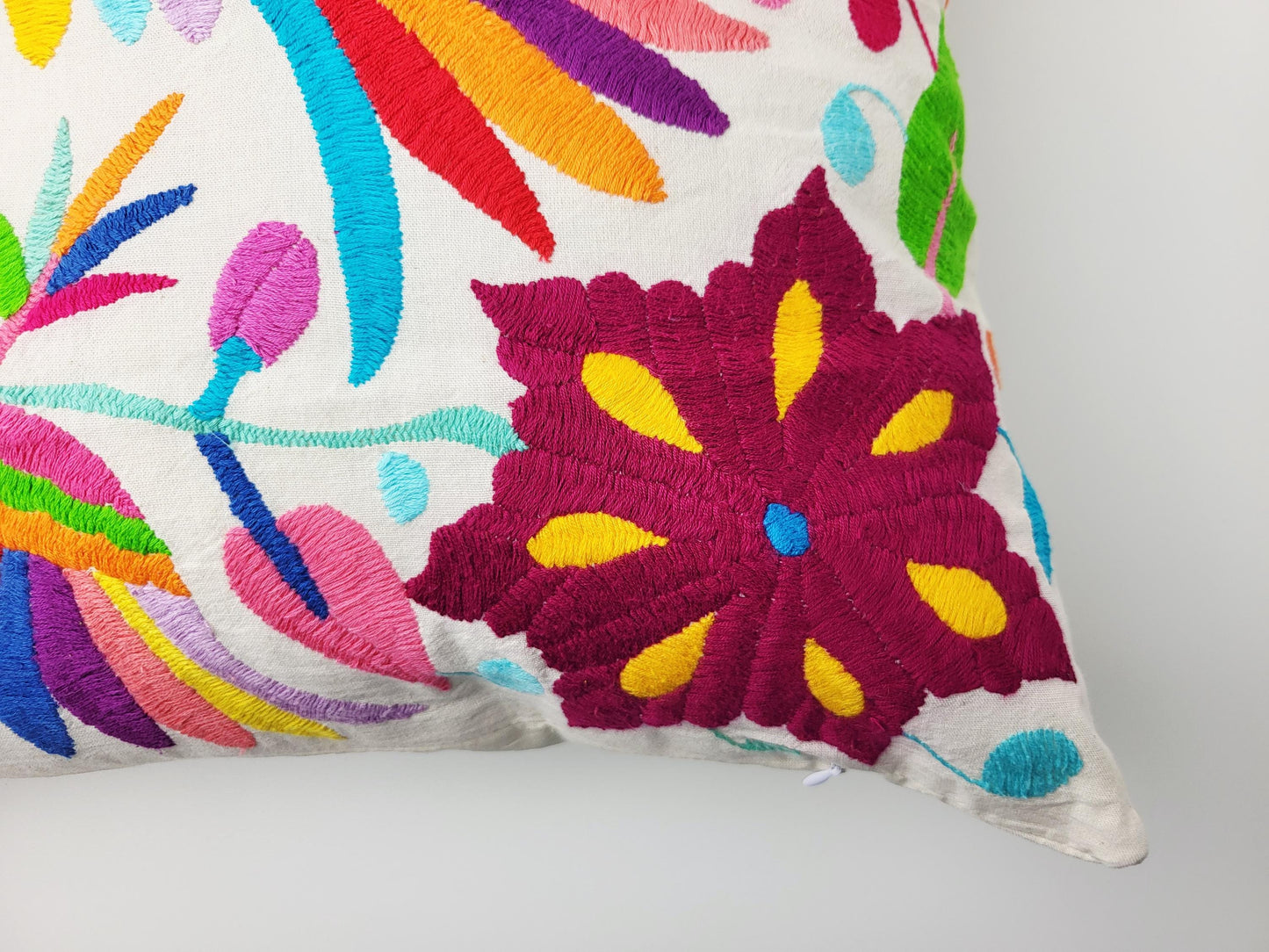 Mexikanischer handbestickter Kissenbezug, Otomi Kissenbezug, Mexiko Kissen, mexikanische Kissenhülle