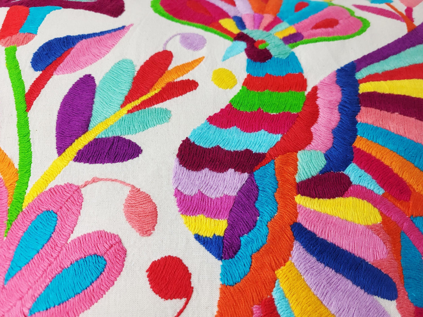 Mexikanischer handbestickter Kissenbezug, Otomi Kissenbezug, Mexiko Kissen, mexikanische Kissenhülle