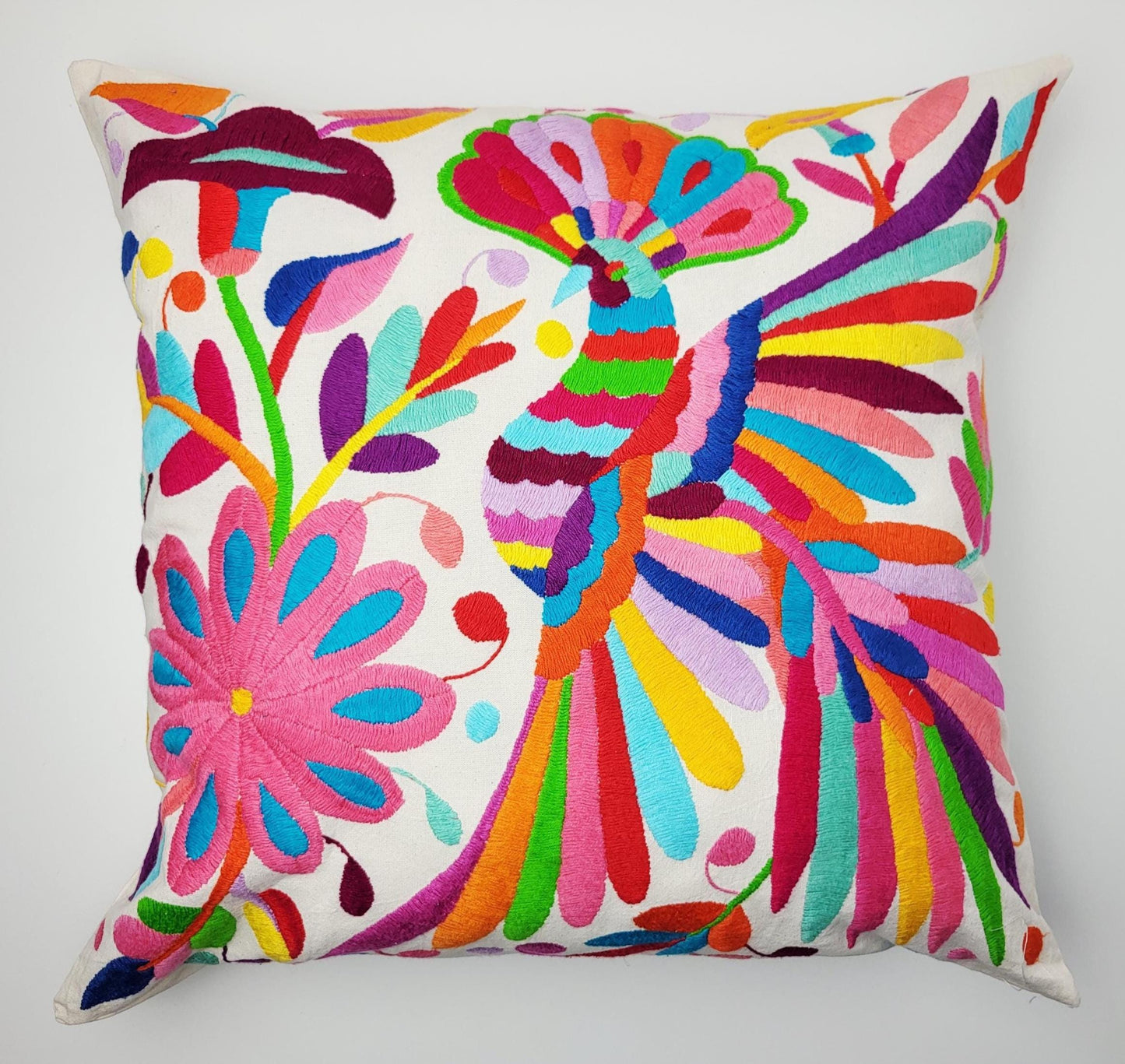 Mexikanischer handbestickter Kissenbezug, Otomi Kissenbezug, Mexiko Kissen, mexikanische Kissenhülle