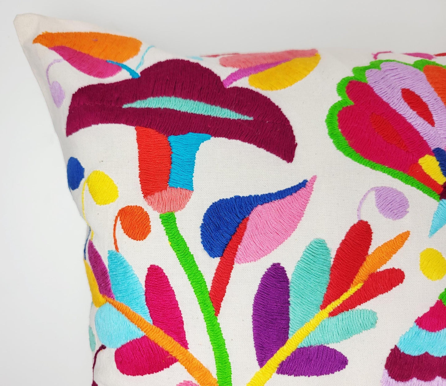 Mexikanischer handbestickter Kissenbezug, Otomi Kissenbezug, Mexiko Kissen, mexikanische Kissenhülle