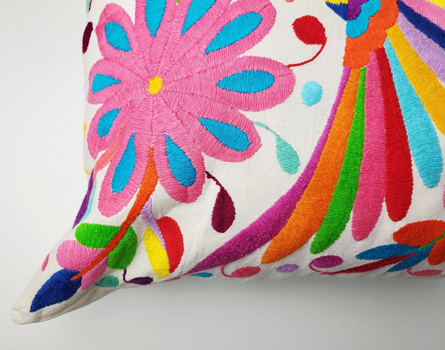 Mexikanischer handbestickter Kissenbezug, Otomi Kissenbezug, Mexiko Kissen, mexikanische Kissenhülle