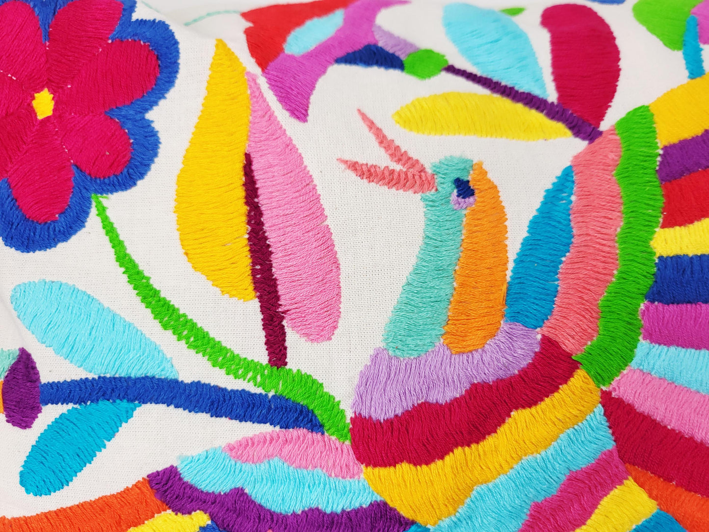 Mexikanischer handbestickter Kissenbezug, Otomi Kissenbezug, Mexiko Kissen, mexikanische Kissenhülle