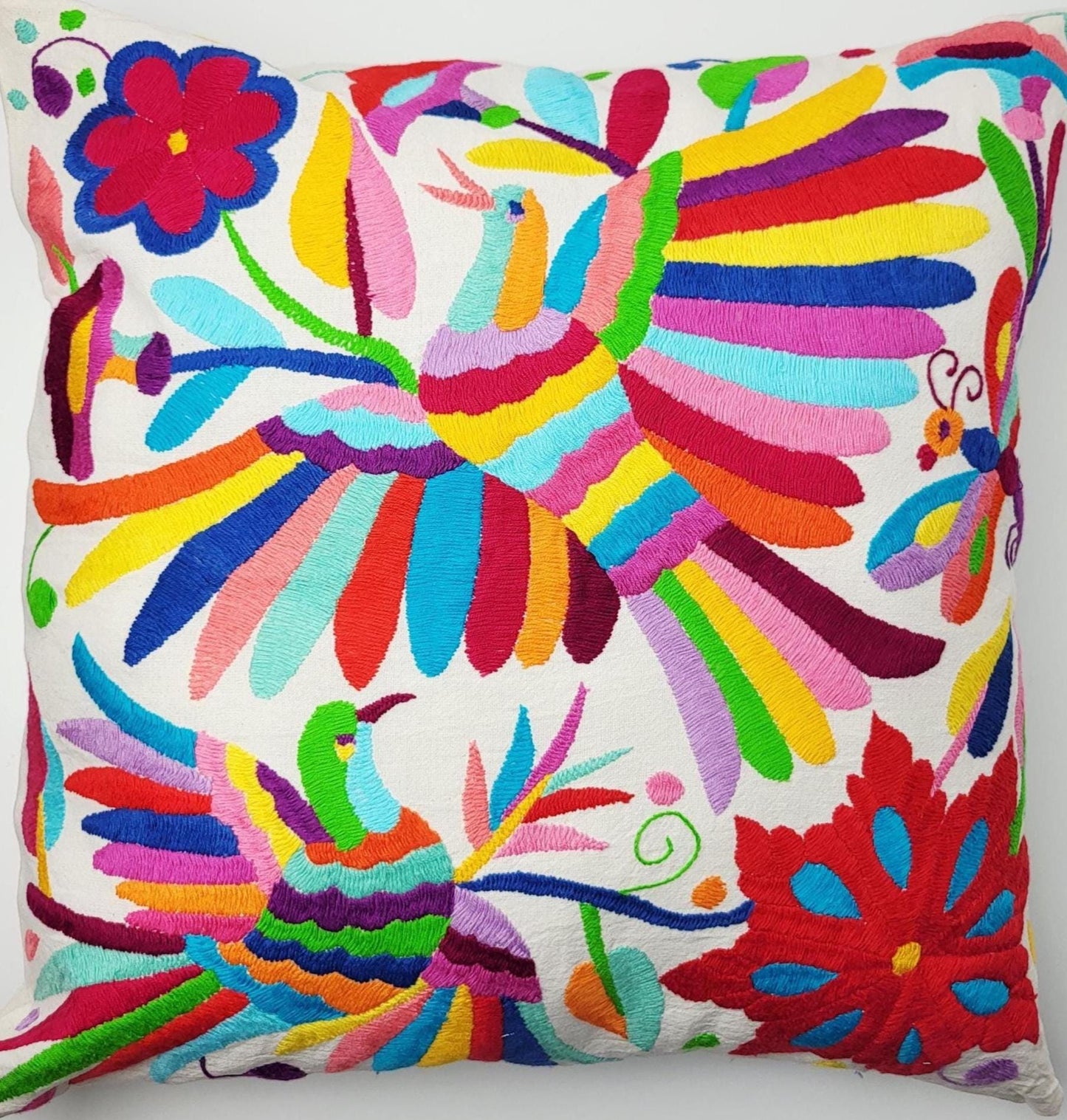 Mexikanischer handbestickter Kissenbezug, Otomi Kissenbezug, Mexiko Kissen, mexikanische Kissenhülle