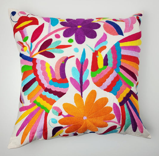 Original Otomi Kissenbezug, handbestickt in Mexiko, mexikanische Kissenhülle