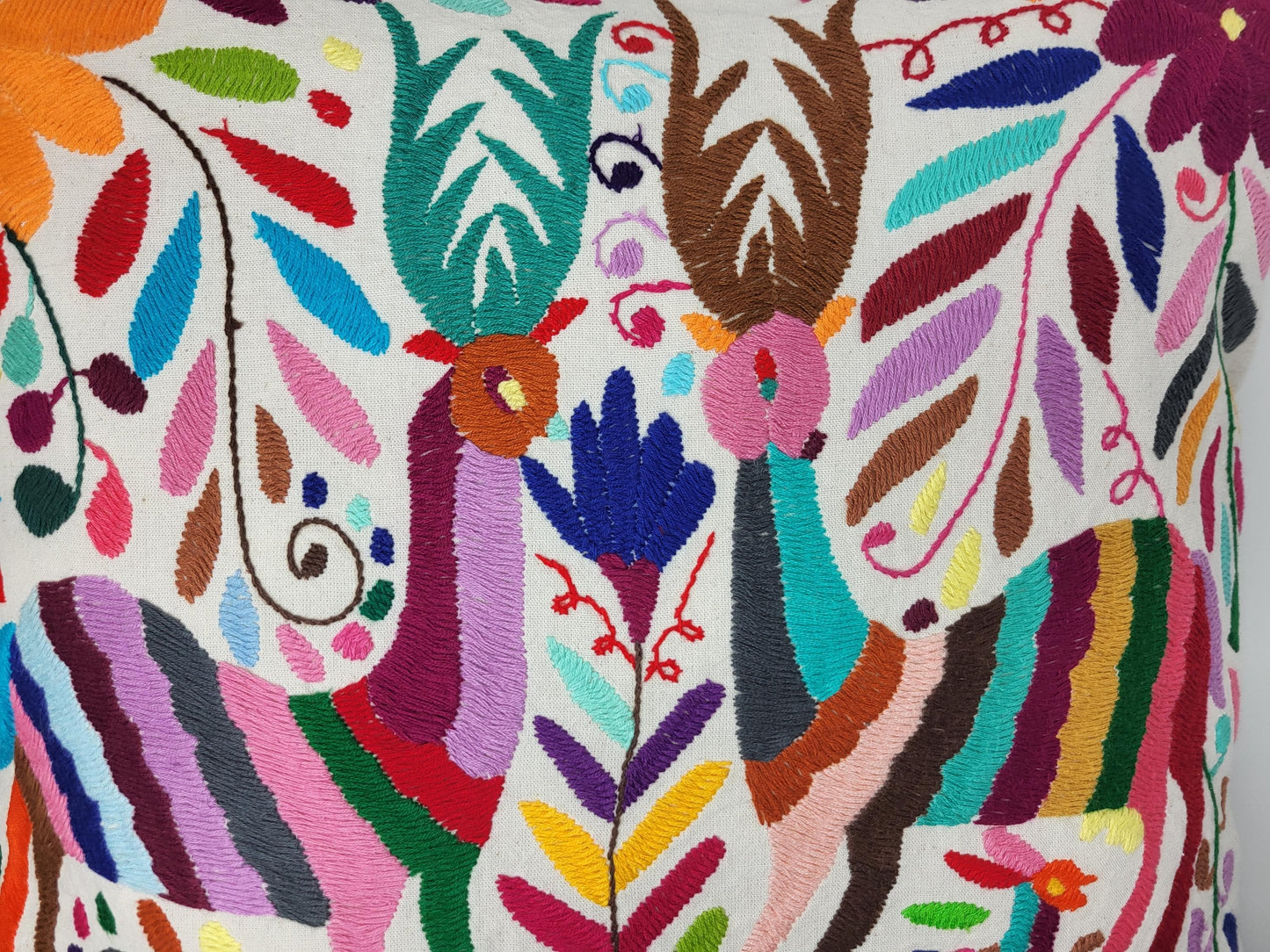 Mexikanischer handbestickter Kissenbezug, Otomi Kissenbezug, Mexiko Kissen, mexikanische Kissenhülle