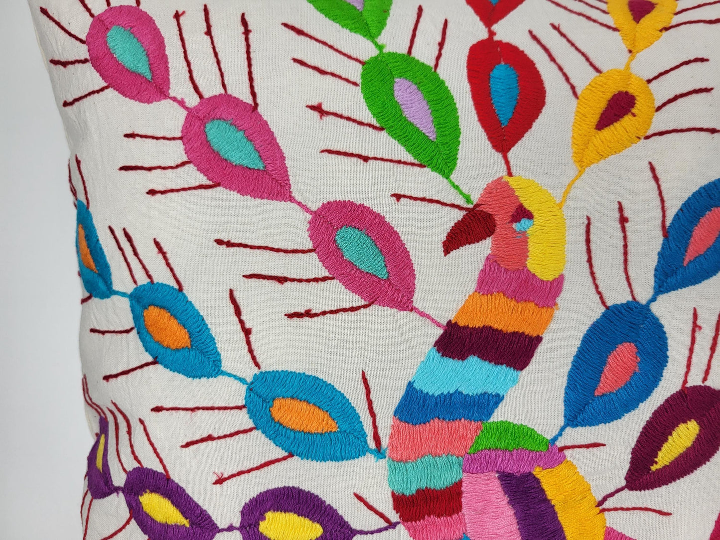 Mexikanischer handbestickter Kissenbezug, Otomi Kissenbezug, Mexiko Kissen, mexikanische Kissenhülle