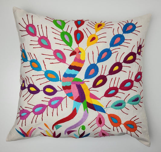 Mexikanischer handbestickter Kissenbezug, Otomi Kissenbezug, Mexiko Kissen, mexikanische Kissenhülle
