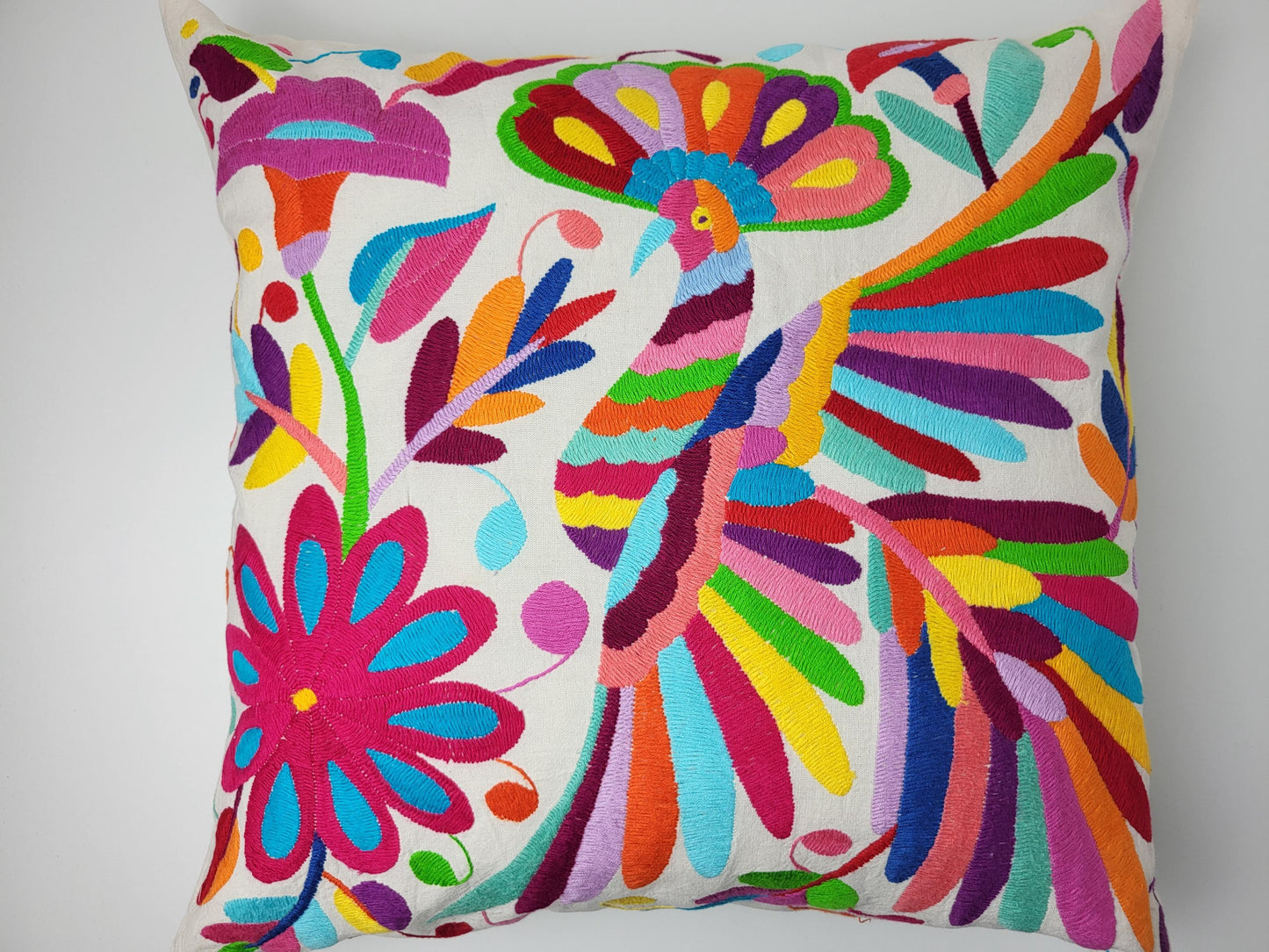 Mexikanischer handbestickter Kissenbezug, Otomi Kissenbezug, Mexiko Kissen, mexikanische Kissenhülle