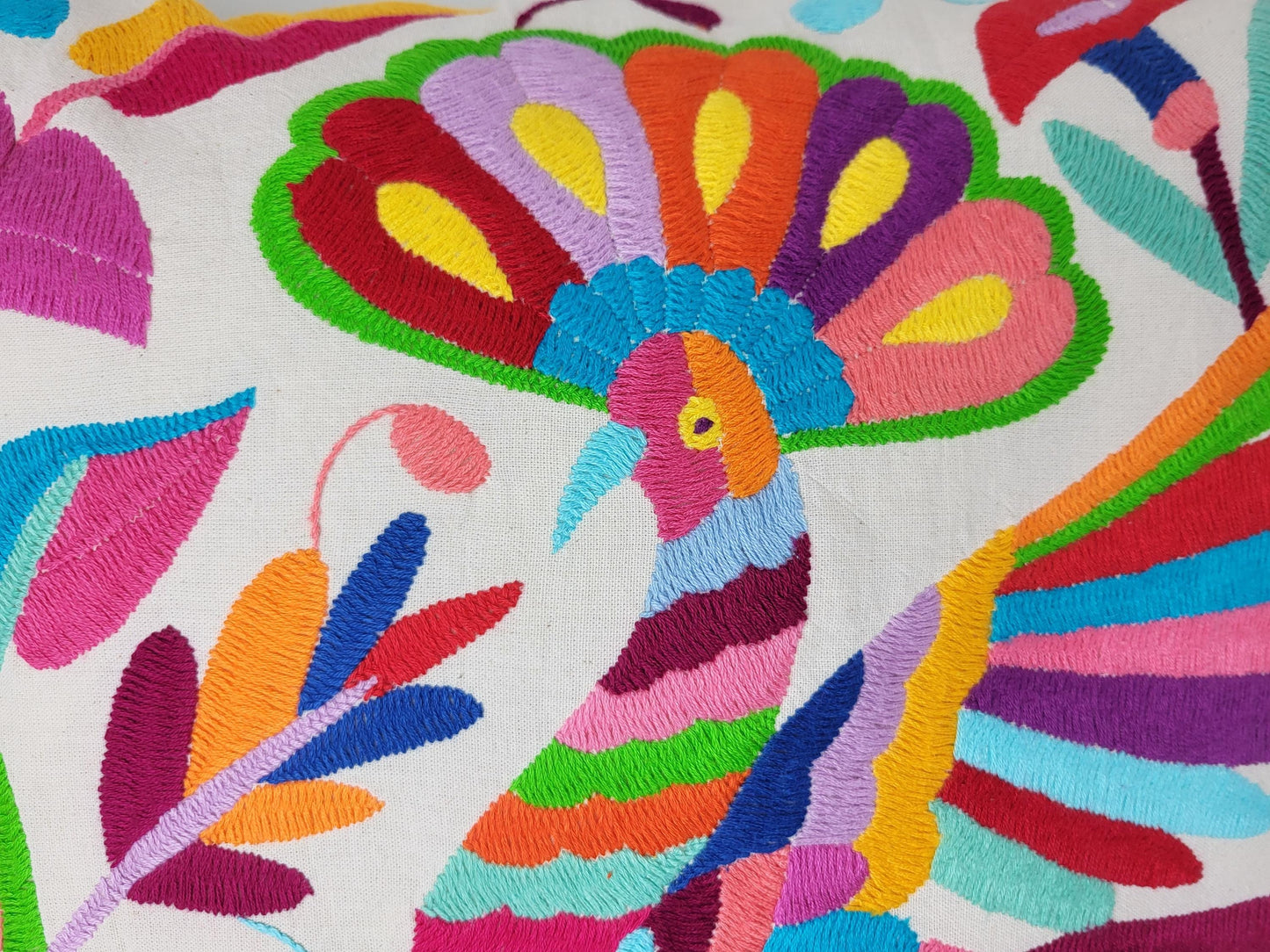Mexikanischer handbestickter Kissenbezug, Otomi Kissenbezug, Mexiko Kissen, mexikanische Kissenhülle