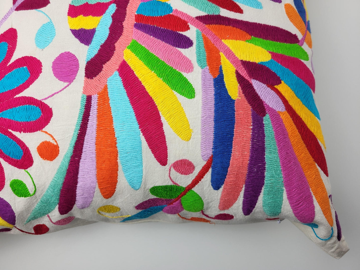 Mexikanischer handbestickter Kissenbezug, Otomi Kissenbezug, Mexiko Kissen, mexikanische Kissenhülle