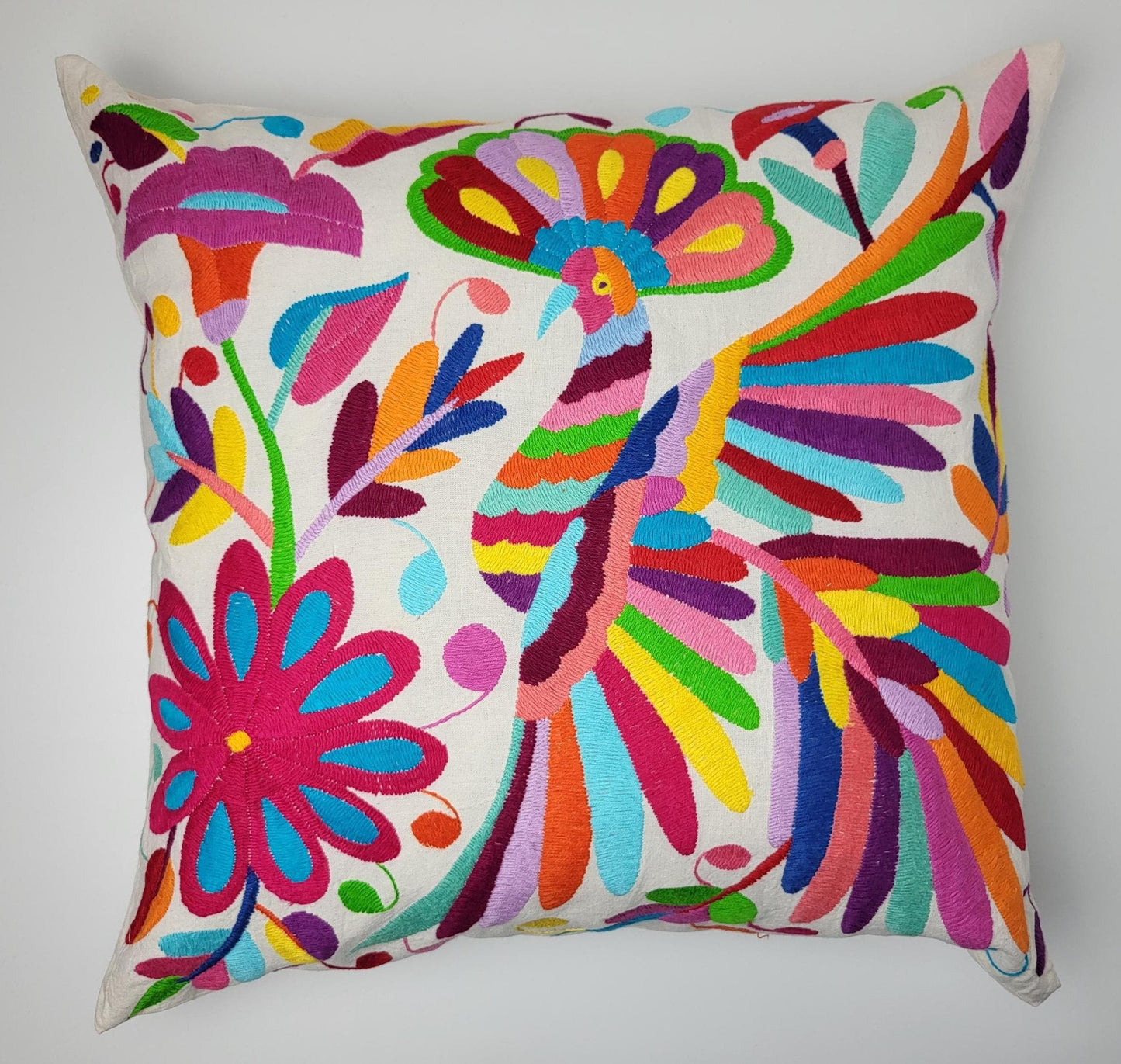 Mexikanischer handbestickter Kissenbezug, Otomi Kissenbezug, Mexiko Kissen, mexikanische Kissenhülle