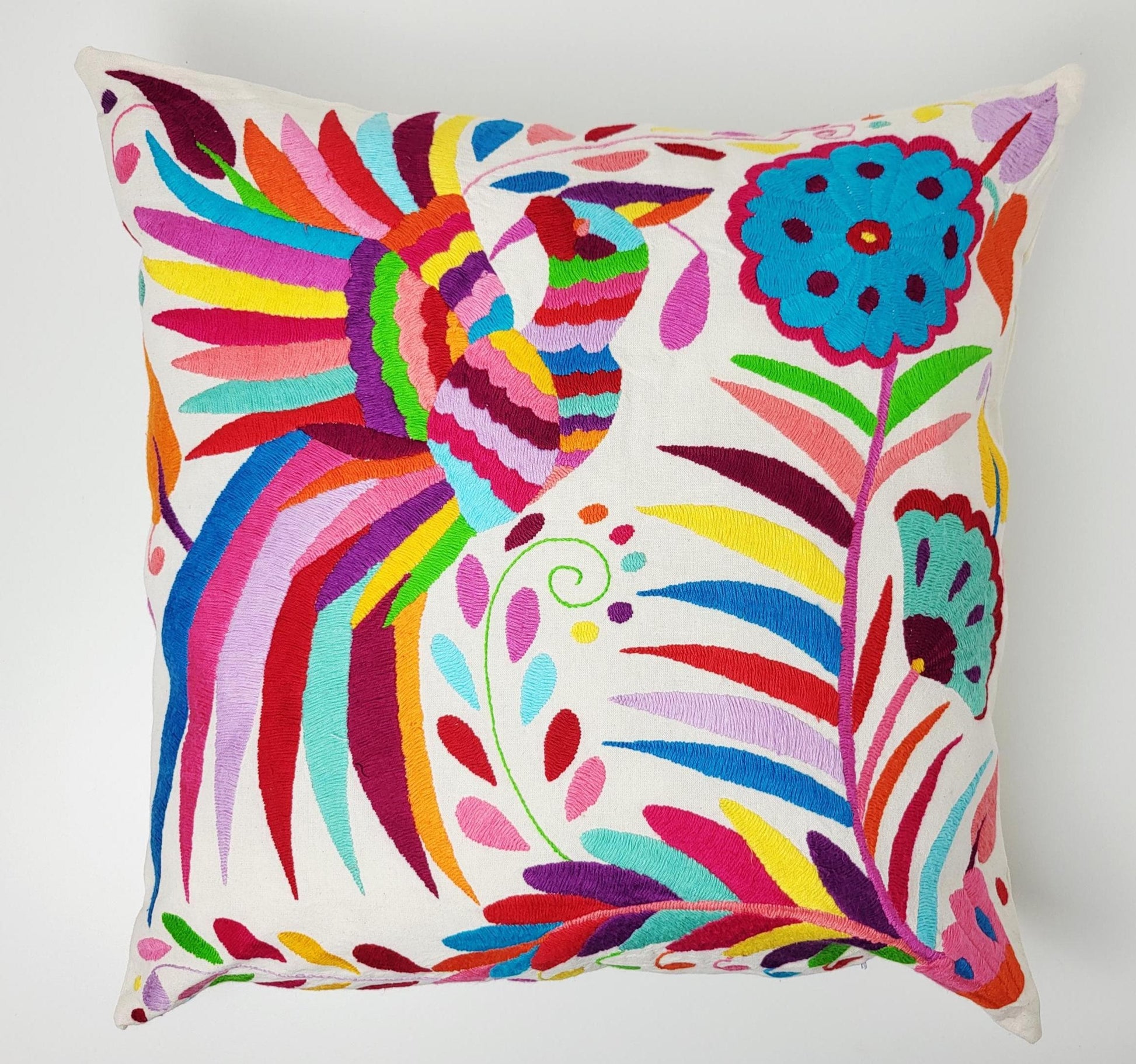 Mexikanischer handbestickter Kissenbezug, Otomi Kissenbezug, Mexiko Kissen, mexikanische Kissenhülle