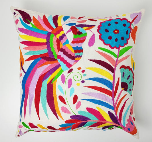 Mexikanischer handbestickter Kissenbezug, Otomi Kissenbezug, Mexiko Kissen, mexikanische Kissenhülle