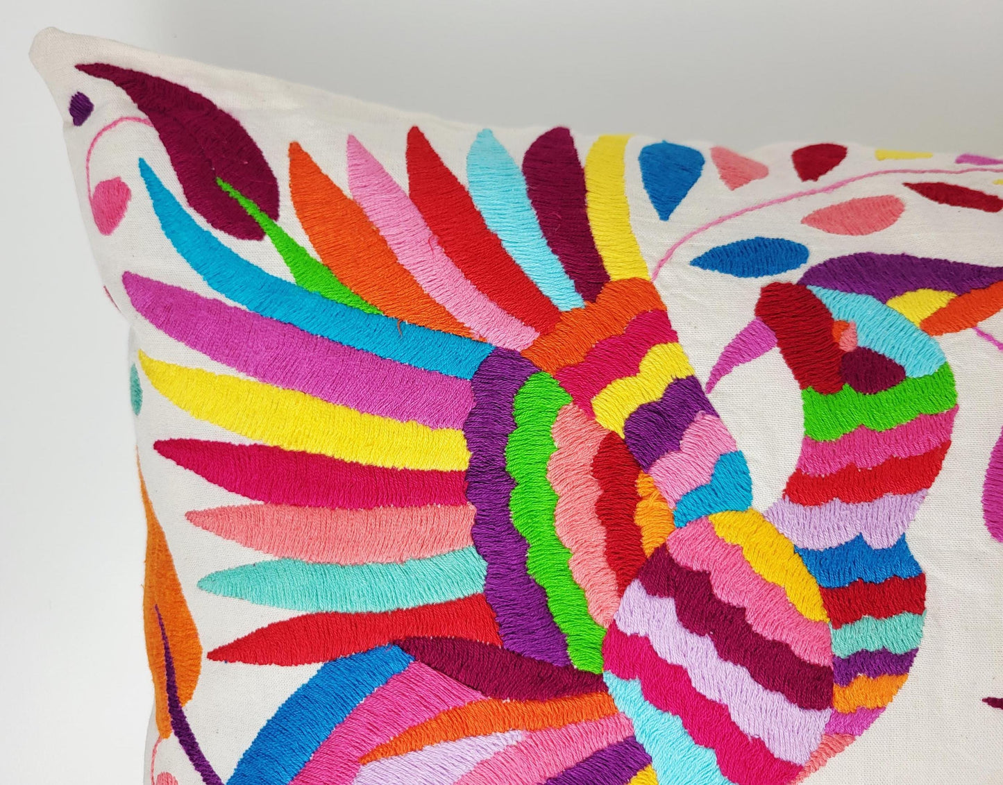Mexikanischer handbestickter Kissenbezug, Otomi Kissenbezug, Mexiko Kissen, mexikanische Kissenhülle