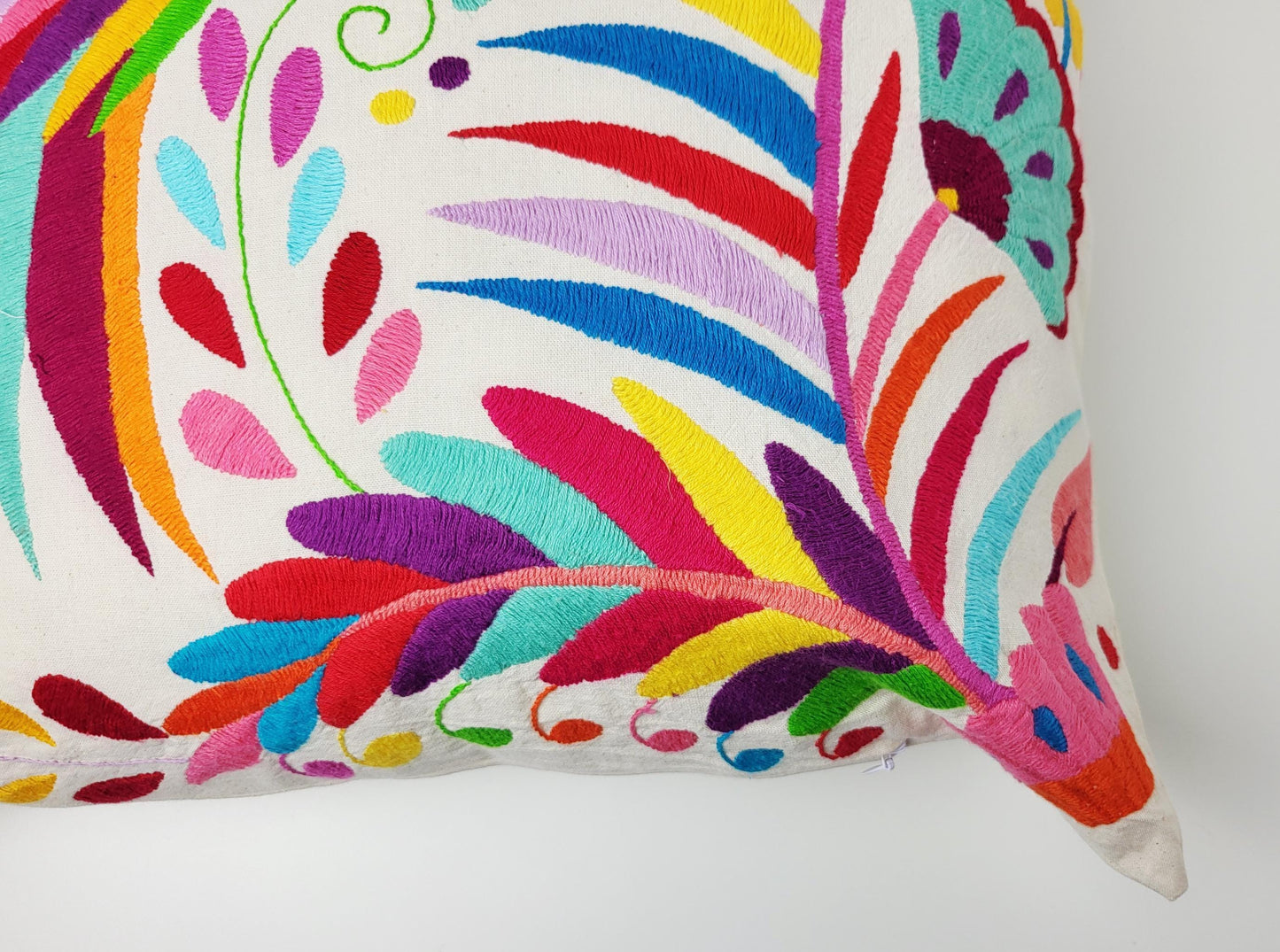 Mexikanischer handbestickter Kissenbezug, Otomi Kissenbezug, Mexiko Kissen, mexikanische Kissenhülle