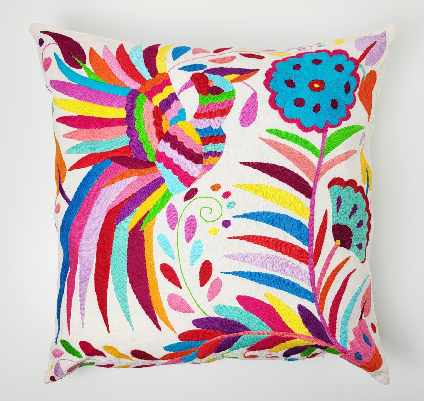 Mexikanischer handbestickter Kissenbezug, Otomi Kissenbezug, Mexiko Kissen, mexikanische Kissenhülle