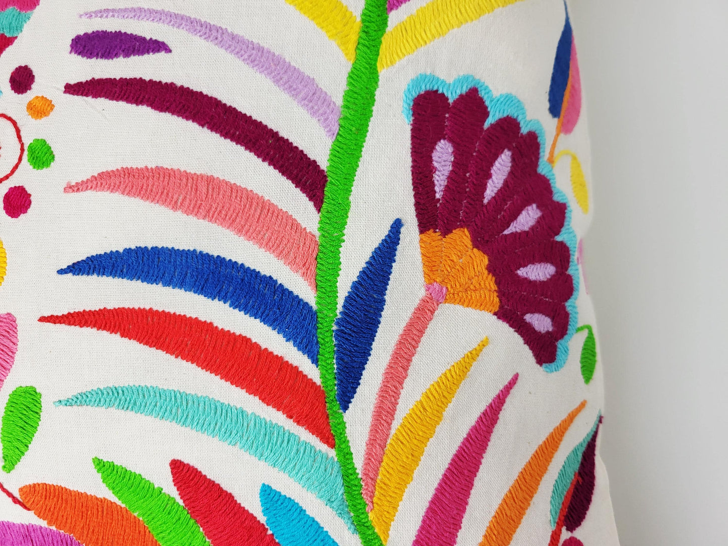 Mexikanischer handbestickter Kissenbezug, Otomi Kissenbezug, Mexiko Kissen, mexikanische Kissenhülle