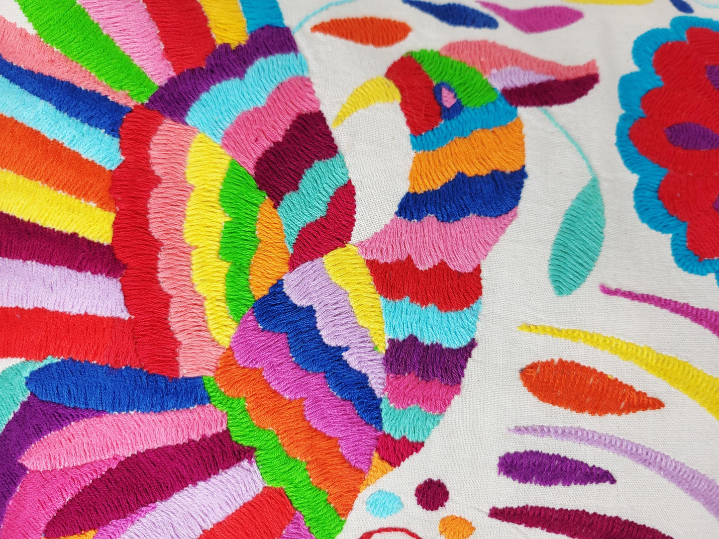 Mexikanischer handbestickter Kissenbezug, Otomi Kissenbezug, Mexiko Kissen, mexikanische Kissenhülle