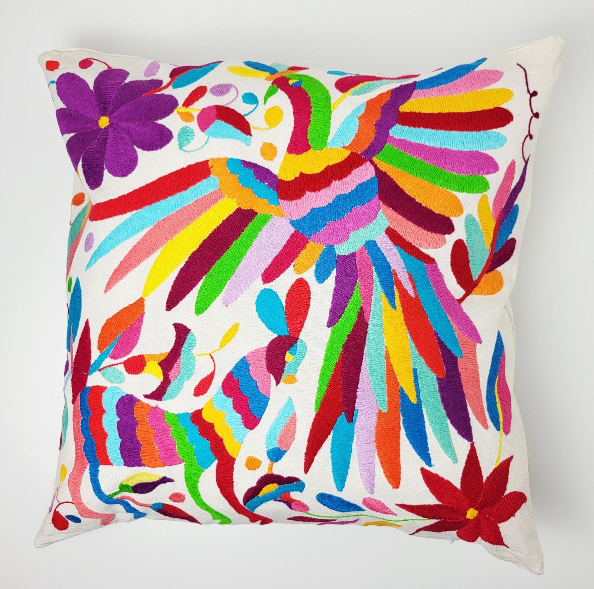 Mexikanischer handbestickter Kissenbezug, Otomi Kissenbezug, Mexiko Kissen, mexikanische Kissenhülle