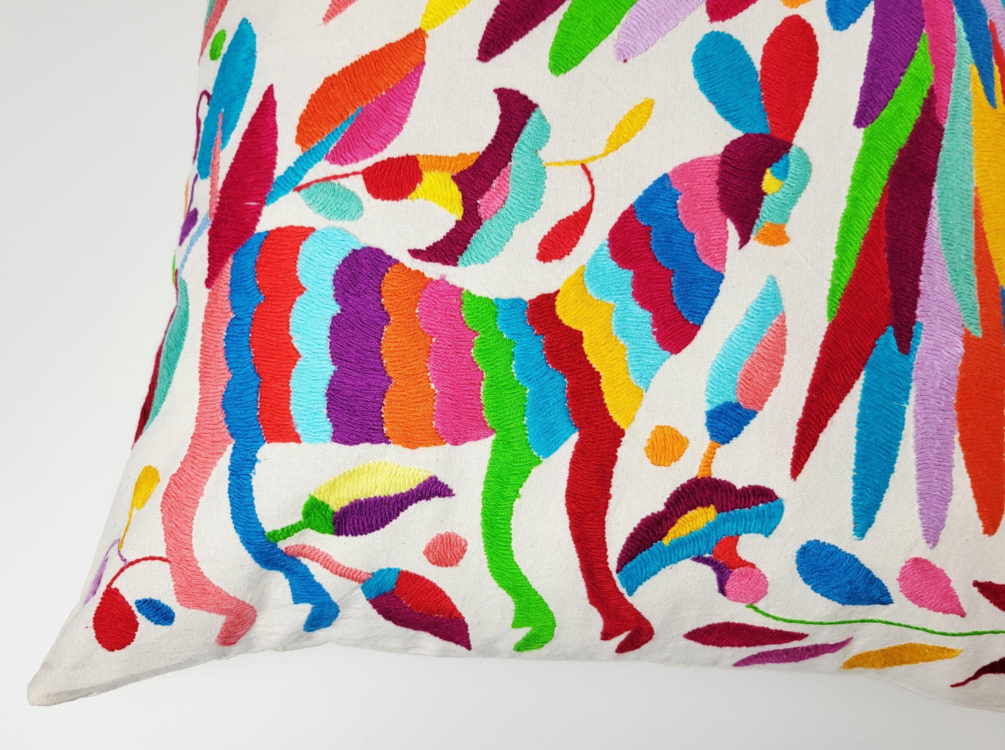 Mexikanischer handbestickter Kissenbezug, Otomi Kissenbezug, Mexiko Kissen, mexikanische Kissenhülle