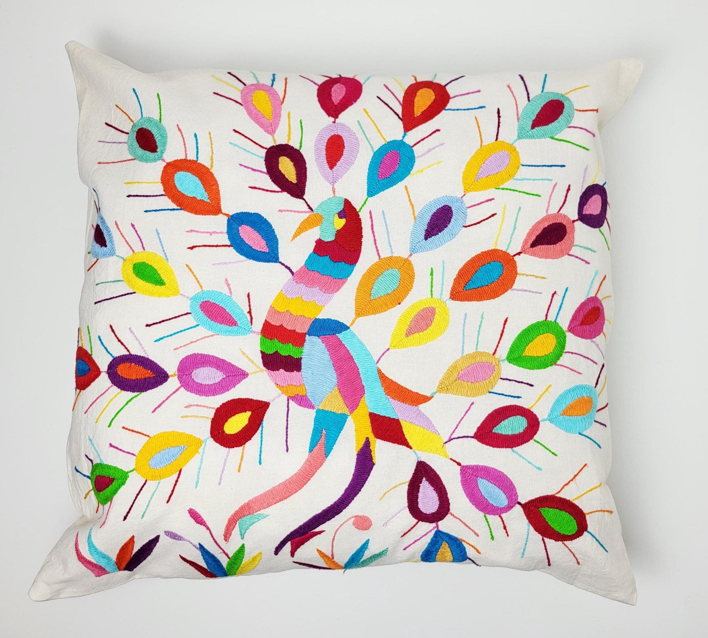 Coussin Otomi original – fait à la main dans les montagnes d'Hidalgo par des indigènes