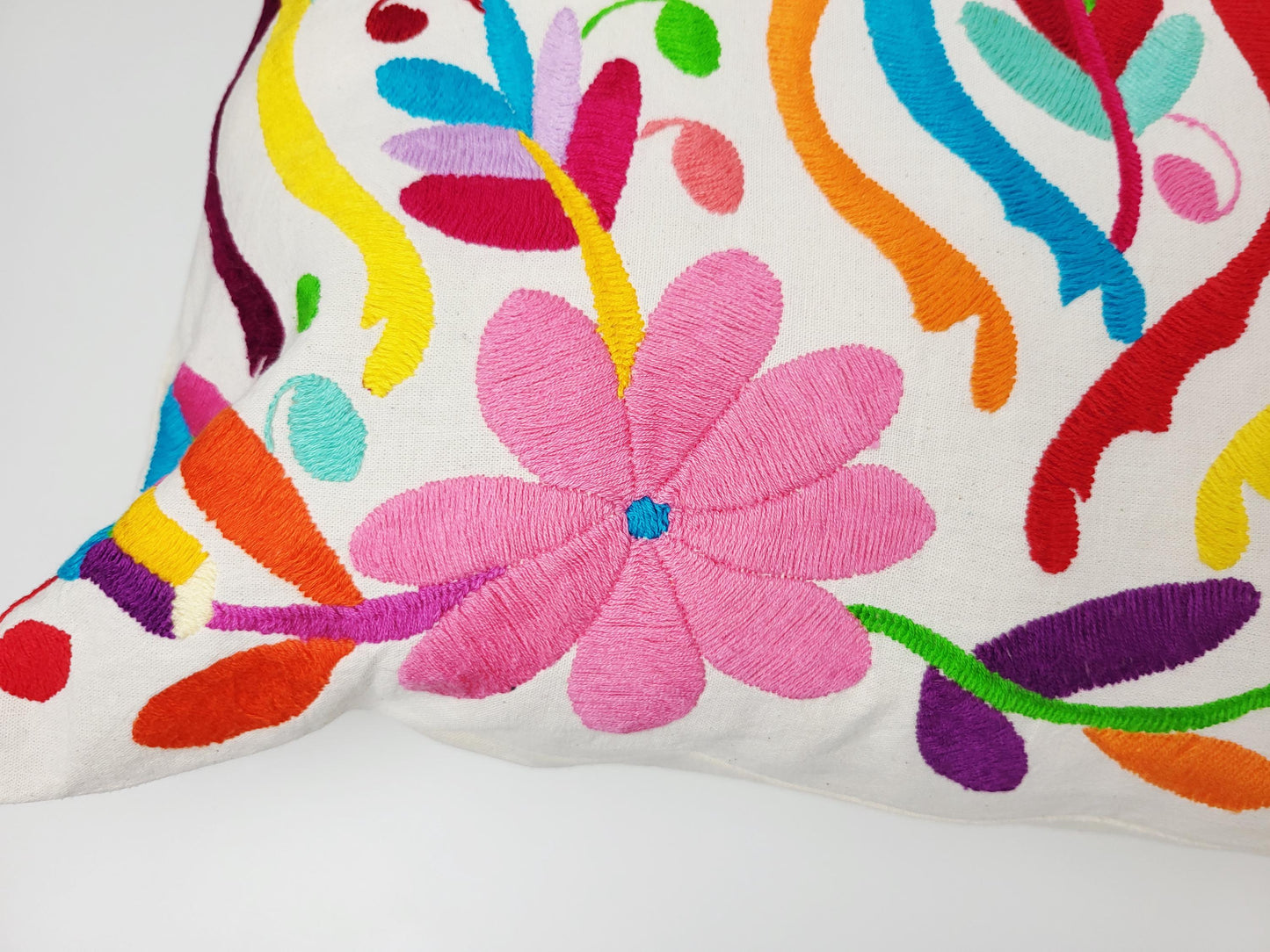 Coussin Otomi original – fait main dans les montagnes d'Hidalgo par des indigènes
