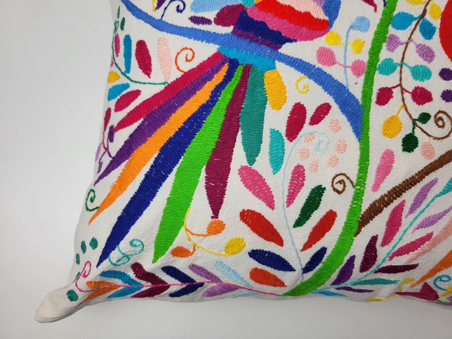 Coussin Otomi original – fait main dans les montagnes d'Hidalgo par des habitants indigènes