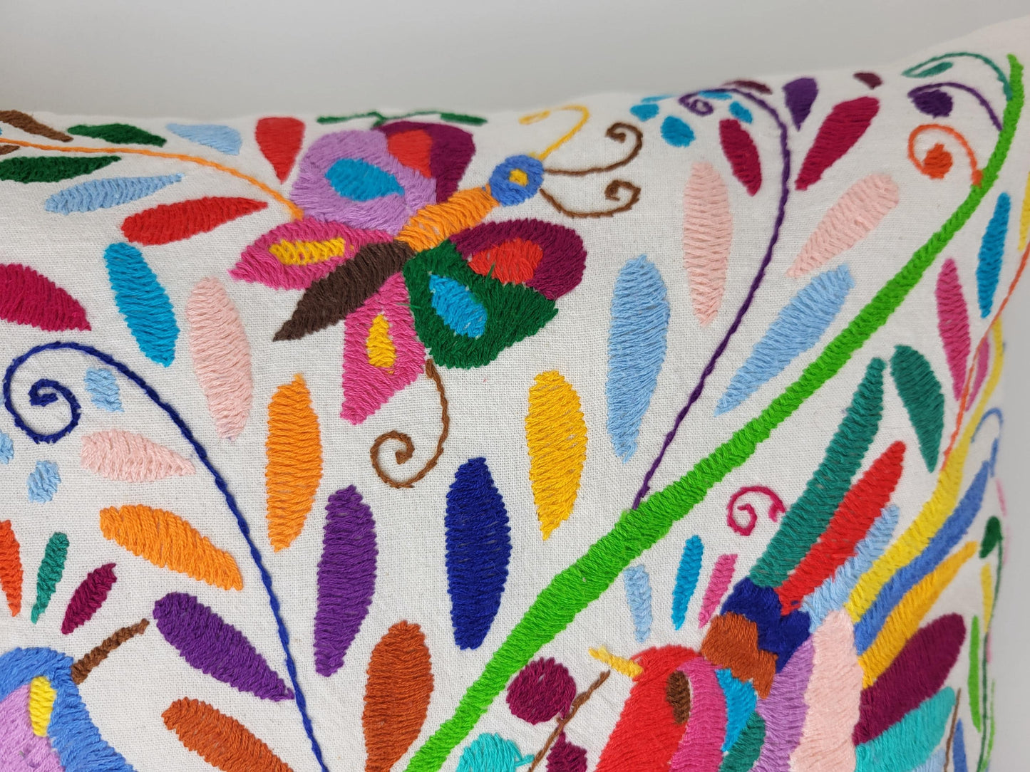 Coussin Otomi original – fait main dans les montagnes d'Hidalgo par des habitants indigènes