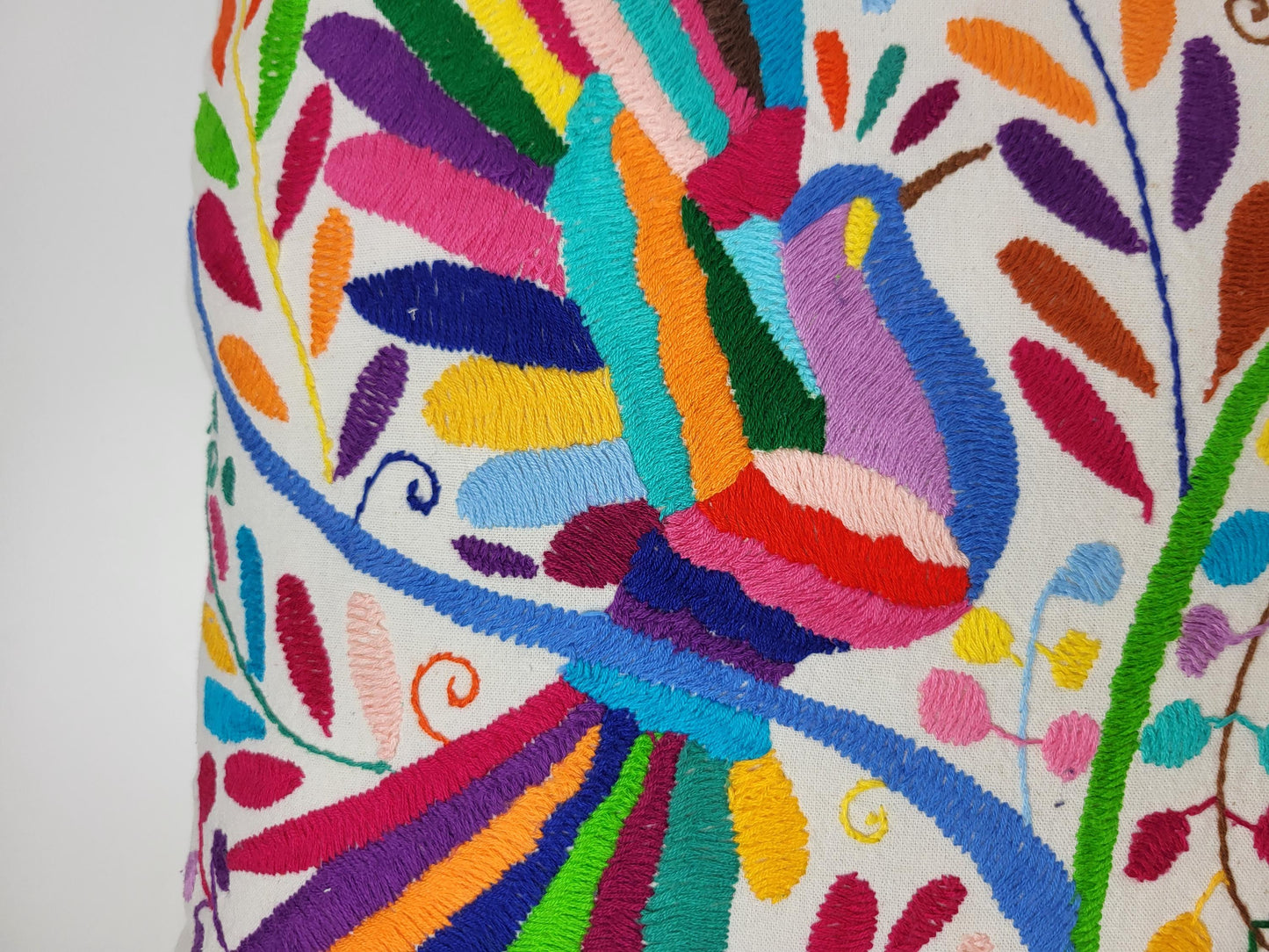 Coussin Otomi original – fait main dans les montagnes d'Hidalgo par des habitants indigènes