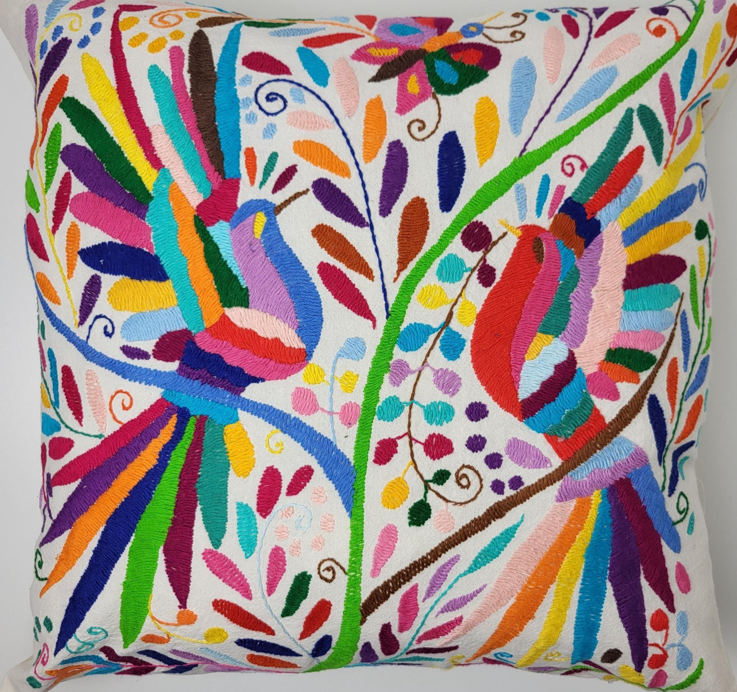 Coussin Otomi original – fait main dans les montagnes d'Hidalgo par des habitants indigènes