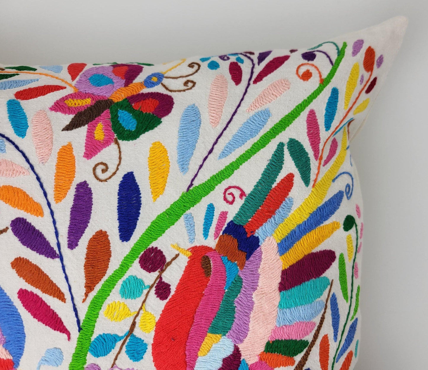 Coussin Otomi original – fait main dans les montagnes d'Hidalgo par des habitants indigènes