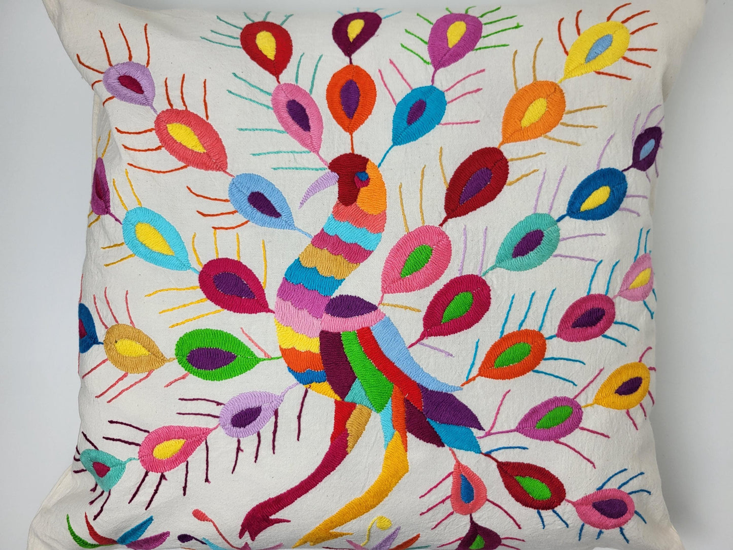 Coussin Otomi original – fabriqué à la main dans les montagnes d'Hidalgo par les populations autochtones