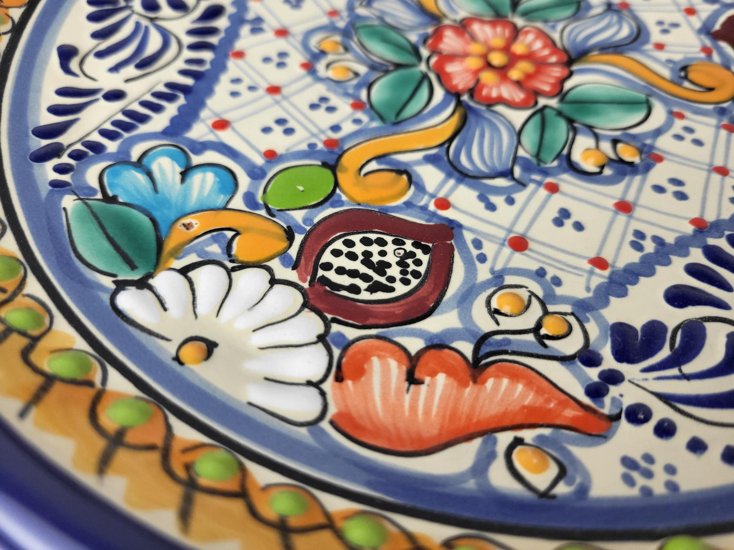Mexikanische Talavera Keramik Teller | Handbemalter Dekoteller aus Puebla