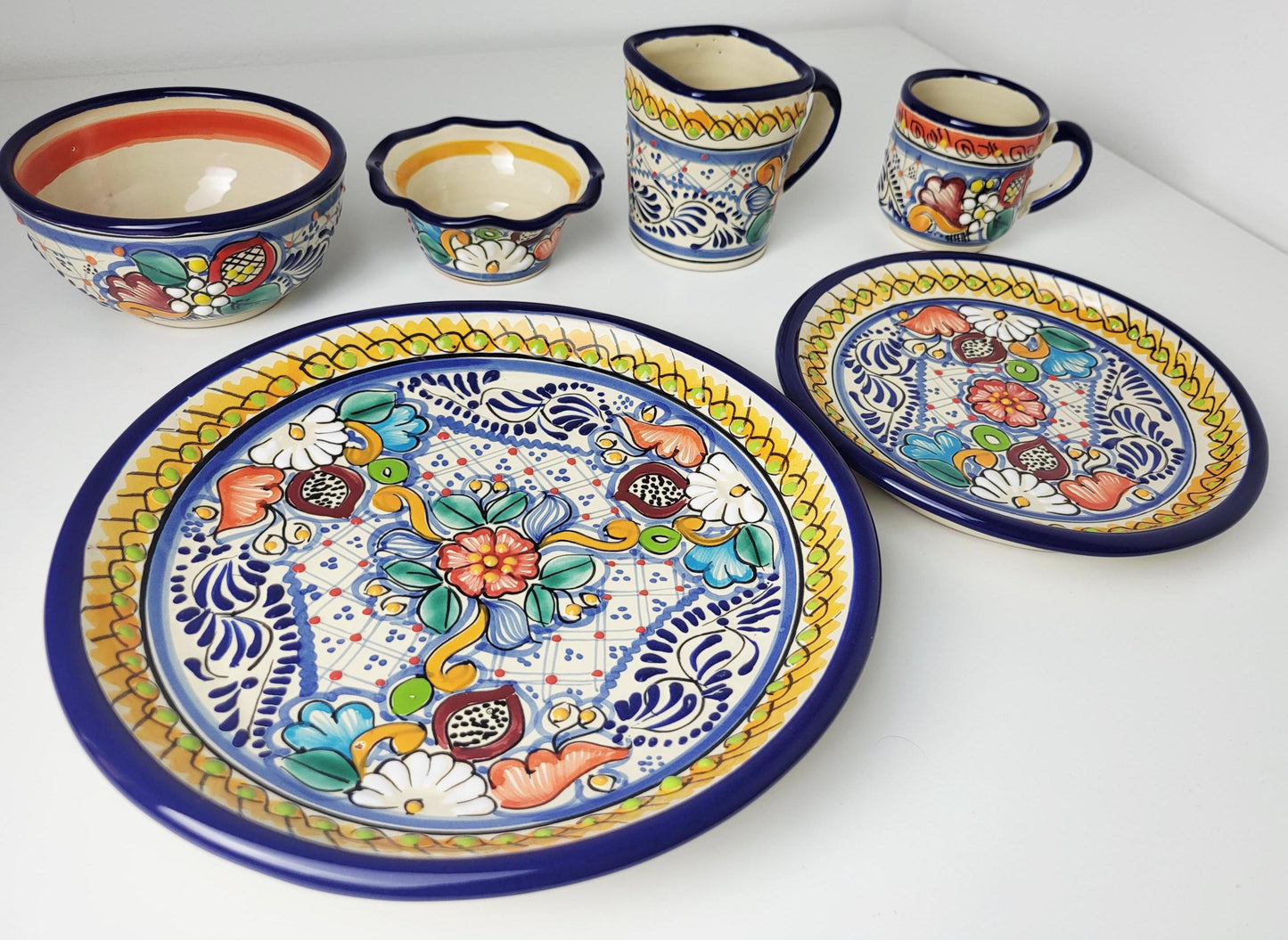 Mexikanische Talavera Keramik Teller | Handbemalter Dekoteller aus Puebla