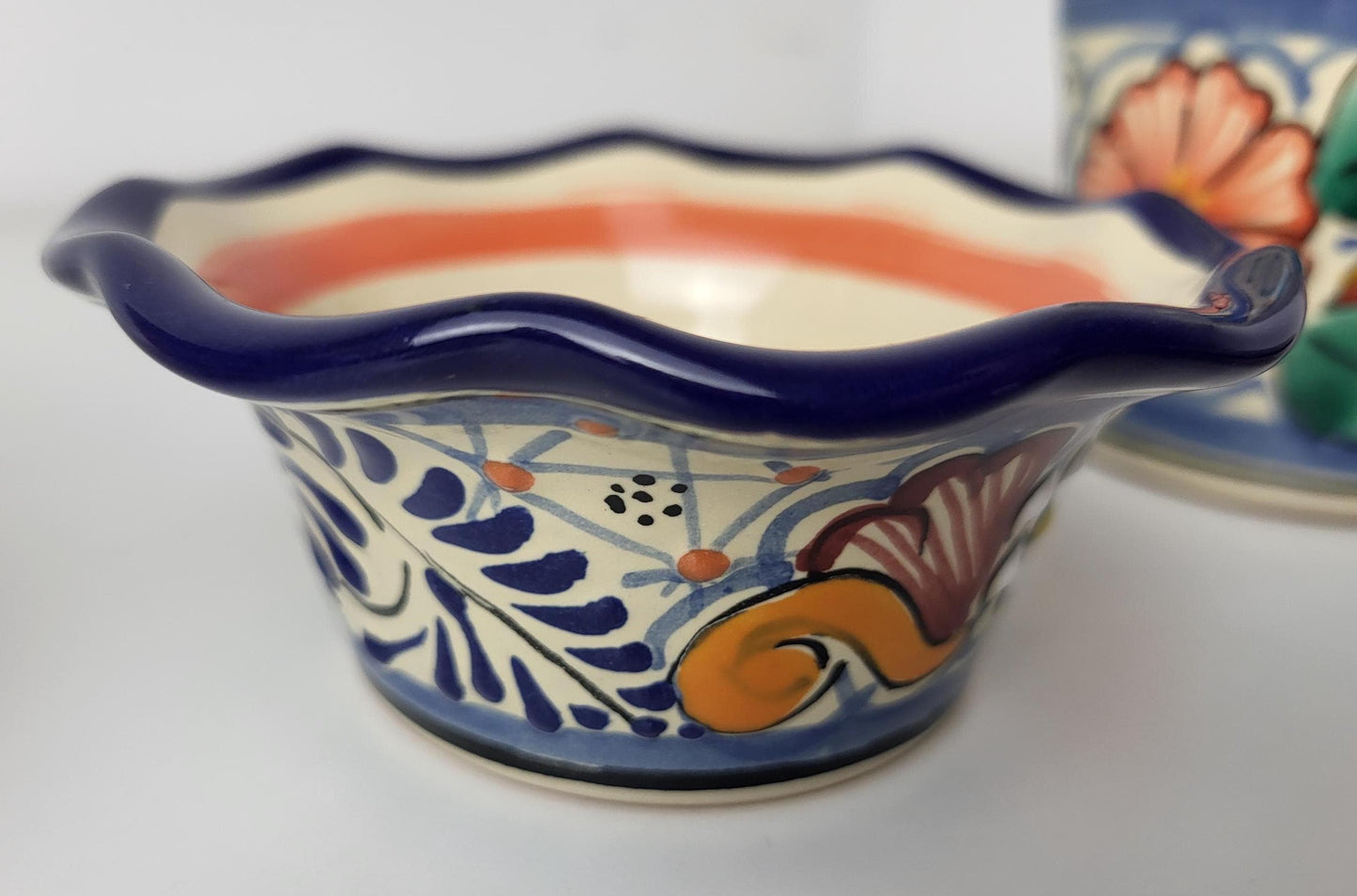 Mexikanisches Talavera Geschirrset Bunt – 5-teilig, Handgemalt | Teller, Schalen, Becher | Puebla Stil