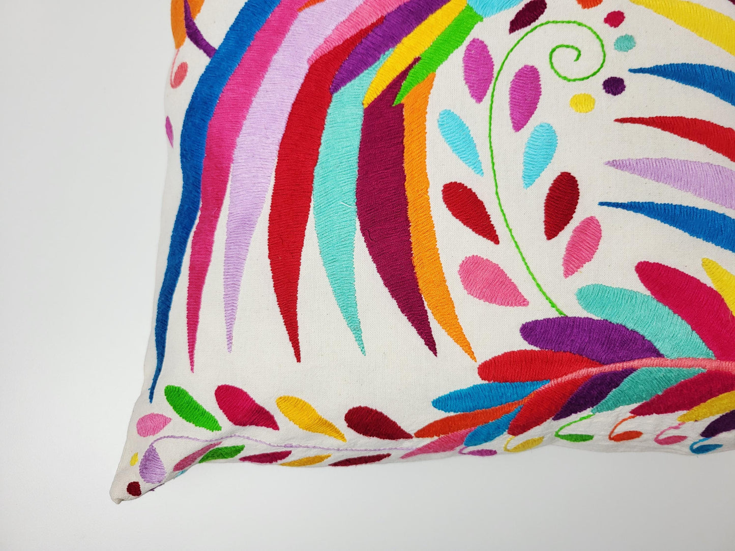 Mexikanischer handbestickter Kissenbezug, Otomi Kissenbezug, Mexiko Kissen, mexikanische Kissenhülle