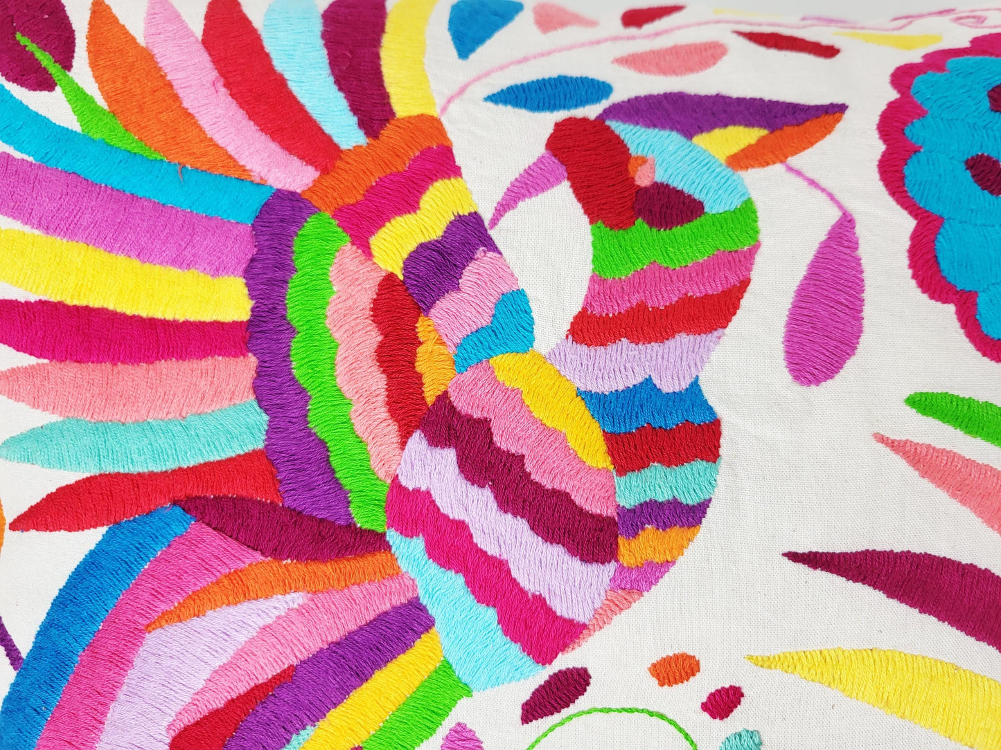 Mexikanischer handbestickter Kissenbezug, Otomi Kissenbezug, Mexiko Kissen, mexikanische Kissenhülle