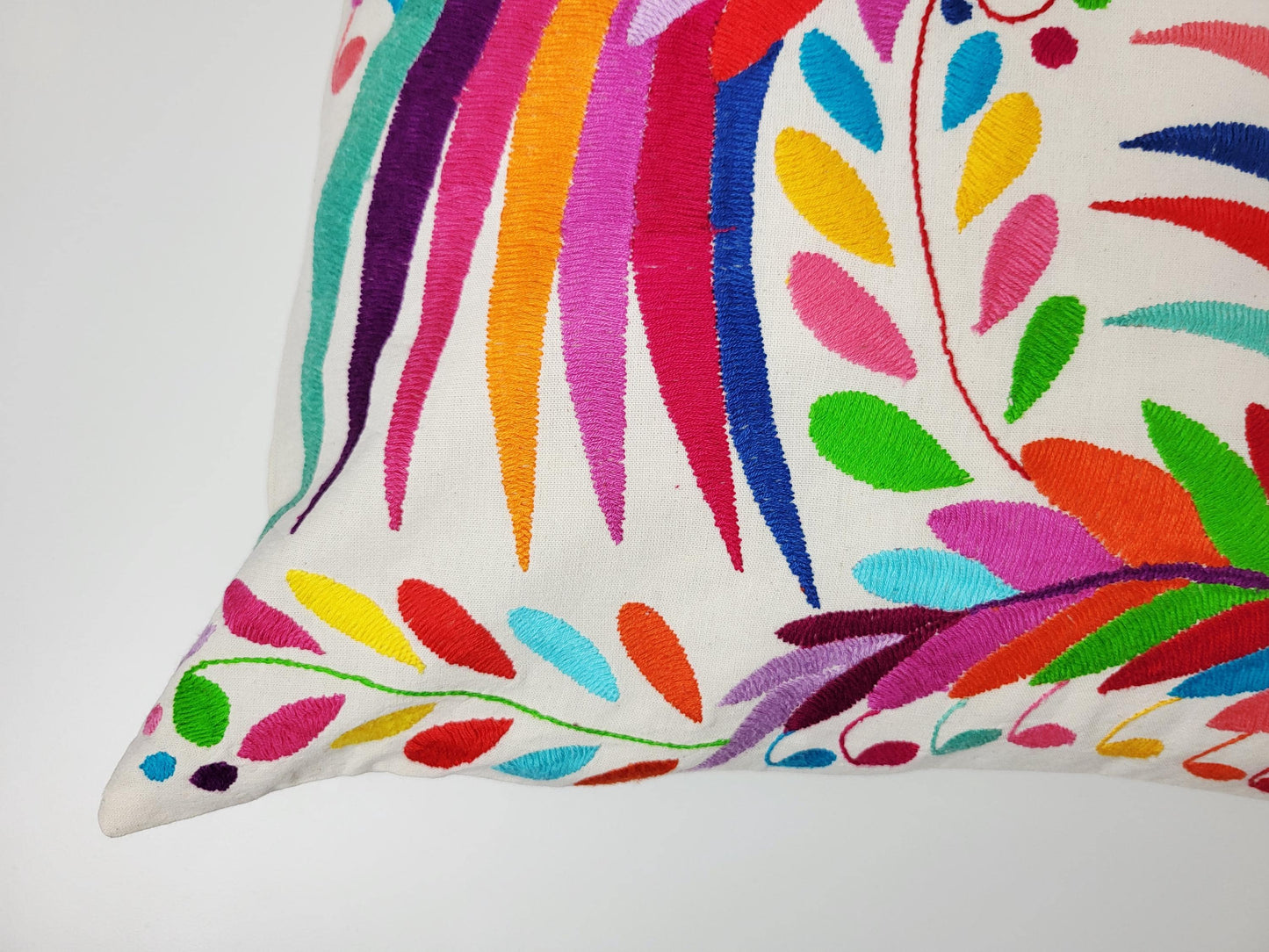 Mexikanischer handbestickter Kissenbezug, Otomi Kissenbezug, Mexiko Kissen, mexikanische Kissenhülle