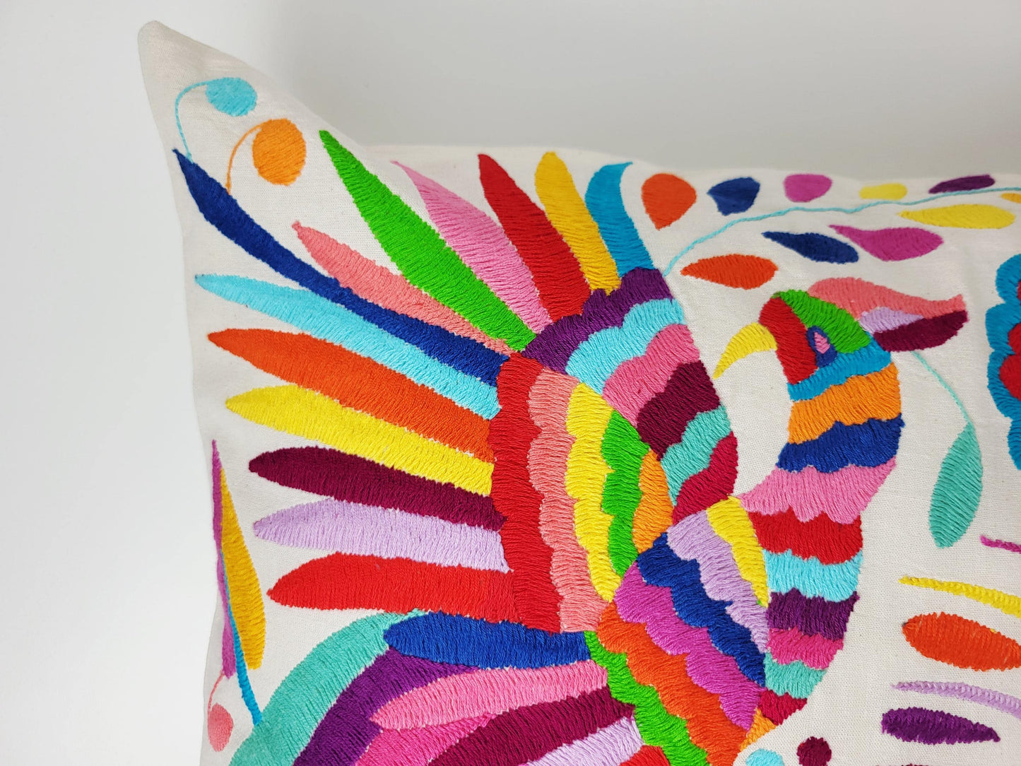 Mexikanischer handbestickter Kissenbezug, Otomi Kissenbezug, Mexiko Kissen, mexikanische Kissenhülle