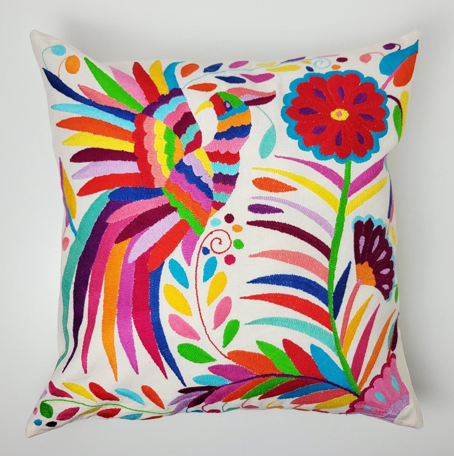 Mexikanischer handbestickter Kissenbezug, Otomi Kissenbezug, Mexiko Kissen, mexikanische Kissenhülle
