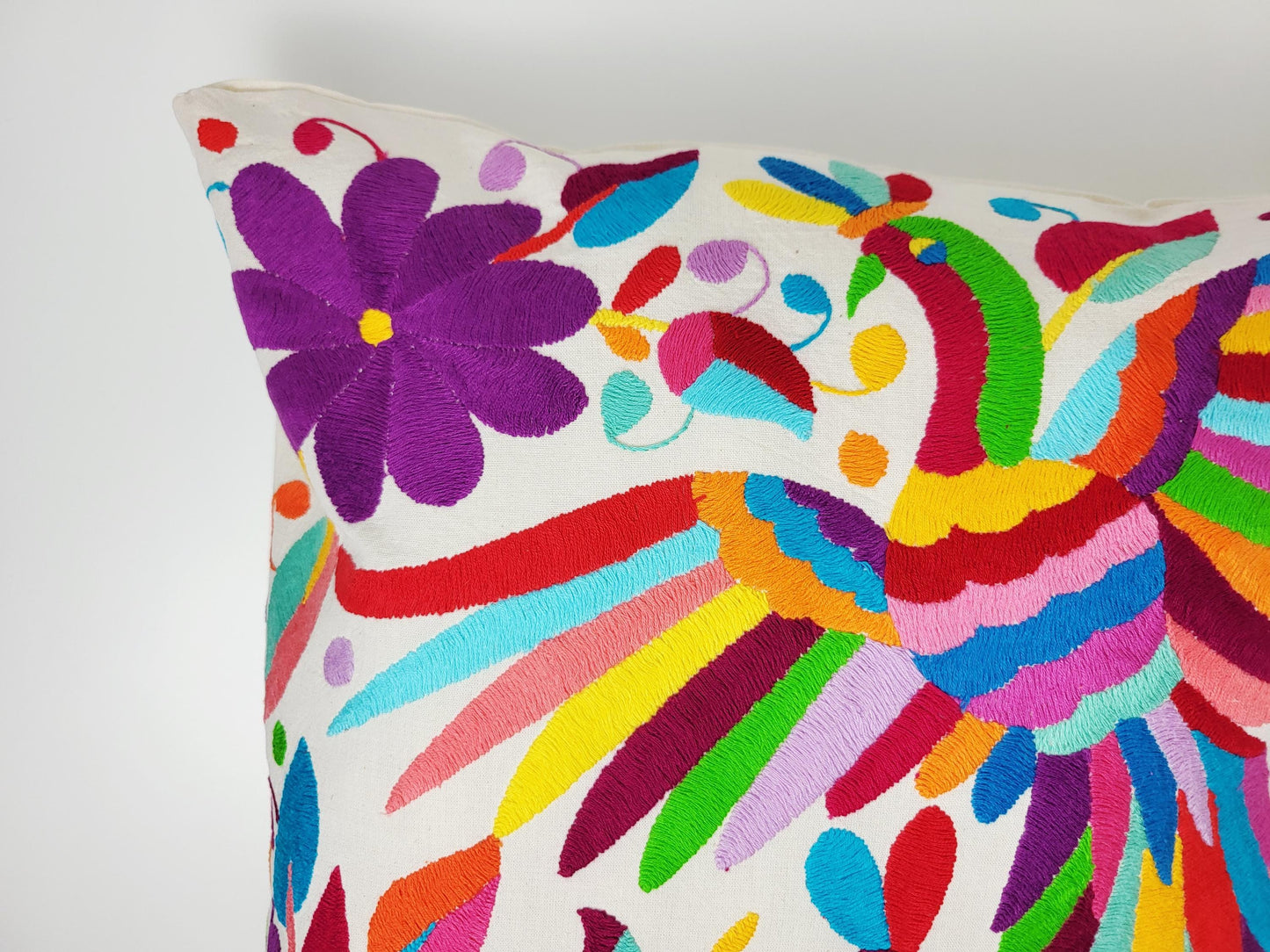 Mexikanischer handbestickter Kissenbezug, Otomi Kissenbezug, Mexiko Kissen, mexikanische Kissenhülle