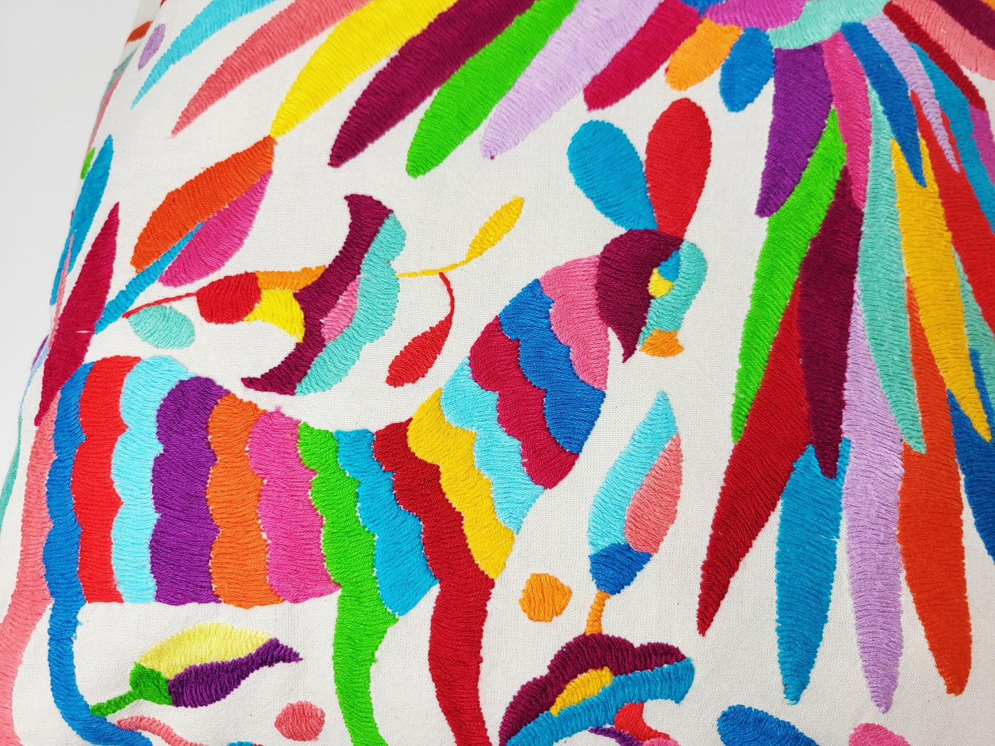 Mexikanischer handbestickter Kissenbezug, Otomi Kissenbezug, Mexiko Kissen, mexikanische Kissenhülle