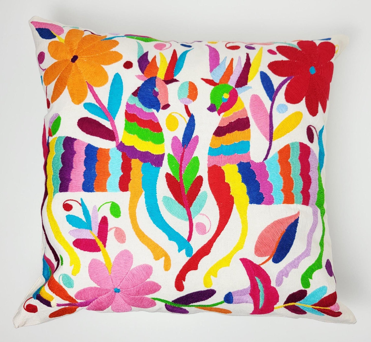 Coussin Otomi original – fait main dans les montagnes d'Hidalgo par des indigènes