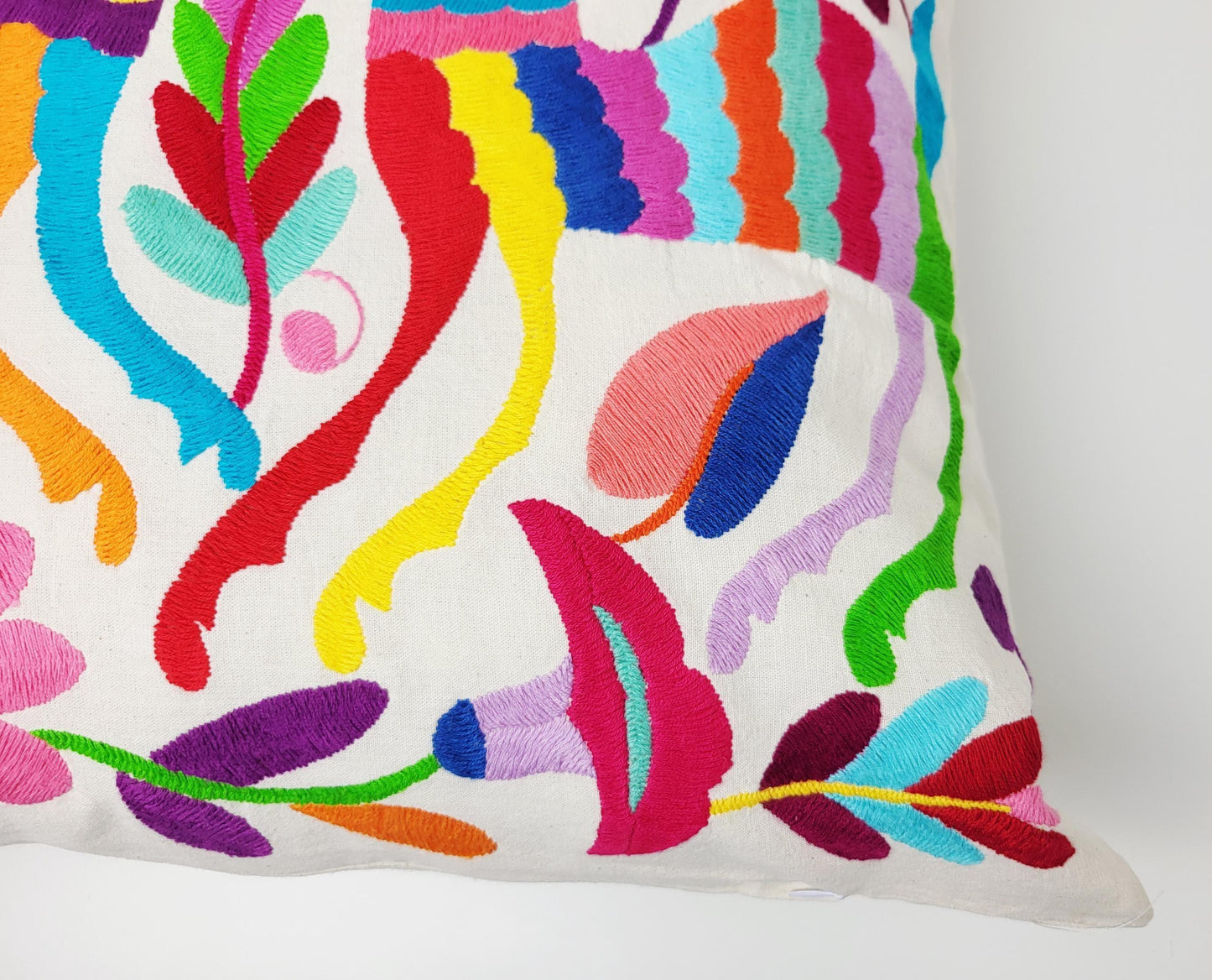Coussin Otomi original – fait main dans les montagnes d'Hidalgo par des indigènes