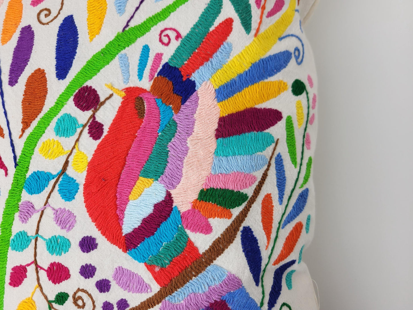 Coussin Otomi original – fait main dans les montagnes d'Hidalgo par des habitants indigènes