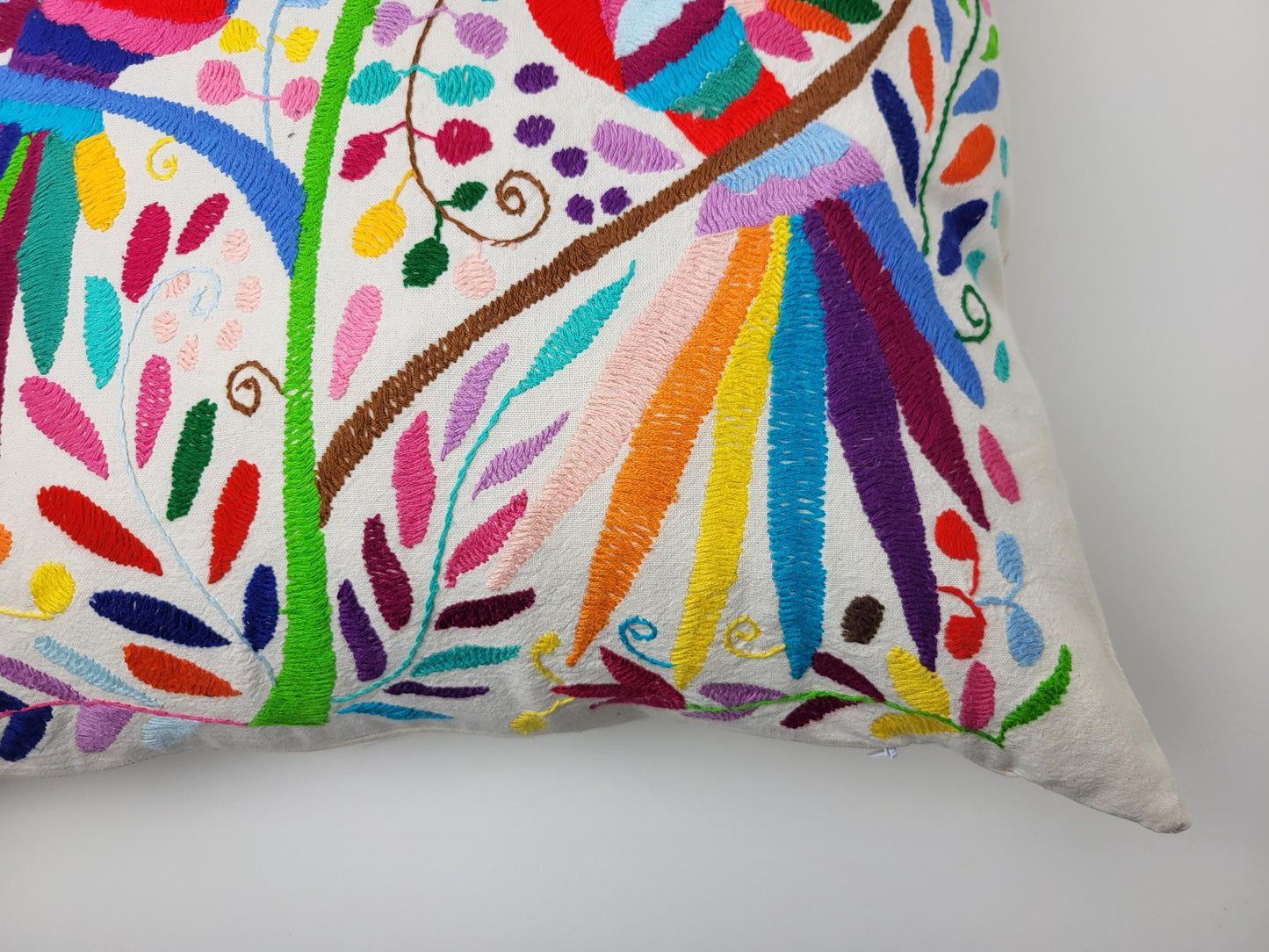 Coussin Otomi original – fait main dans les montagnes d'Hidalgo par des habitants indigènes