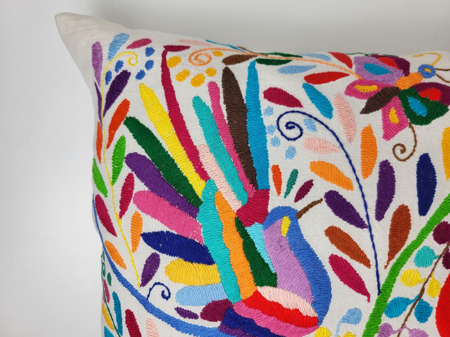 Coussin Otomi original – fait main dans les montagnes d'Hidalgo par des habitants indigènes