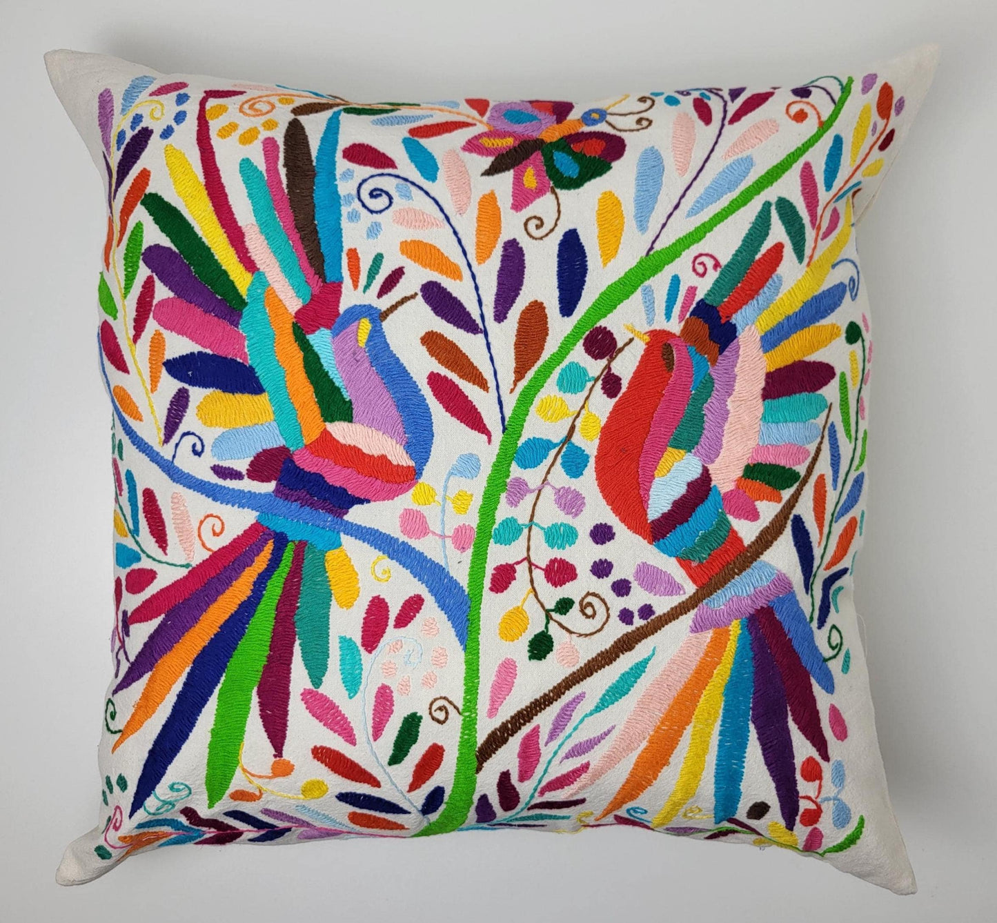 Coussin Otomi original – fait main dans les montagnes d'Hidalgo par des habitants indigènes